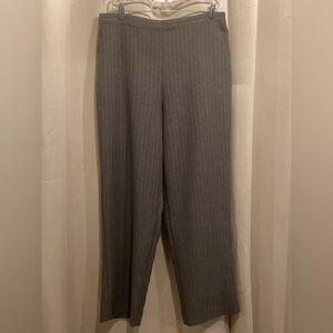 Alfred Dunner Charcoal Knit Pin Striped Pants